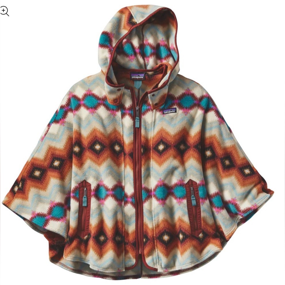 Patagonia Rare Lightweight Synchilla Fleece Pancho W’s M/L Aztec Timber Twist